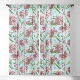 Peony shaped tulips Sheer Curtain