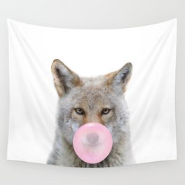 Coyote Blowing Bubble Gum by Zouzounio Art Wall Tapestry