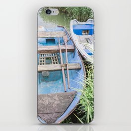 Blue Rowboats on Lake Photo | Leisure in Summer Vibes Photography | Rowing Boat iPhone Skin