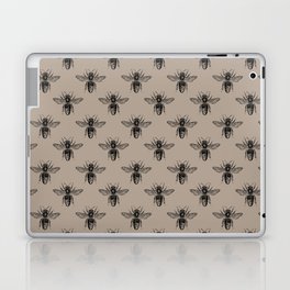 Vintage Honey Bee Pattern Taupe Laptop Skin