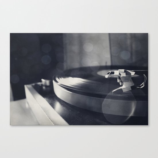 from time to time i like listening to an old record Canvas Print