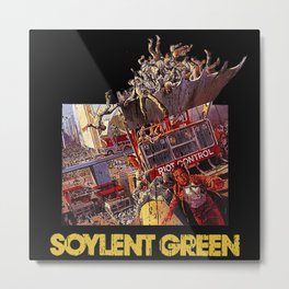 Green Control Metal Print | Scifi, Fantasy Grunge, Graphicdesign, Retro, Vintage, Movie, 1970, Cop, 70Smovie, Sciencefiction 