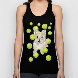 Cairn Terrier Fetch Tank Top | Cairn Terrier, Tennis, Petportrait, Animal, Terrier, Melasdesign, Fetch, Illustration, Purebred, Sports 