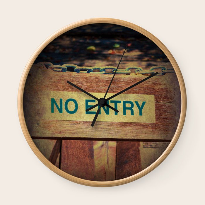 No Entry Sign Hanging On A Chain Wall Clock By Hereswendy Society6 - Hanging Wall Clock With Chain No Entry Sign Hanging On A Chain Wall Clock By Hereswendy Society6 - Hanging Wall Clock With Chain