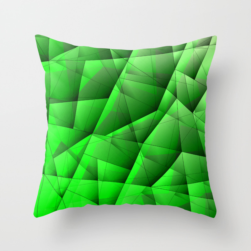 Abstract Pattern Of Green And Glowing Plates Of Triangles And
