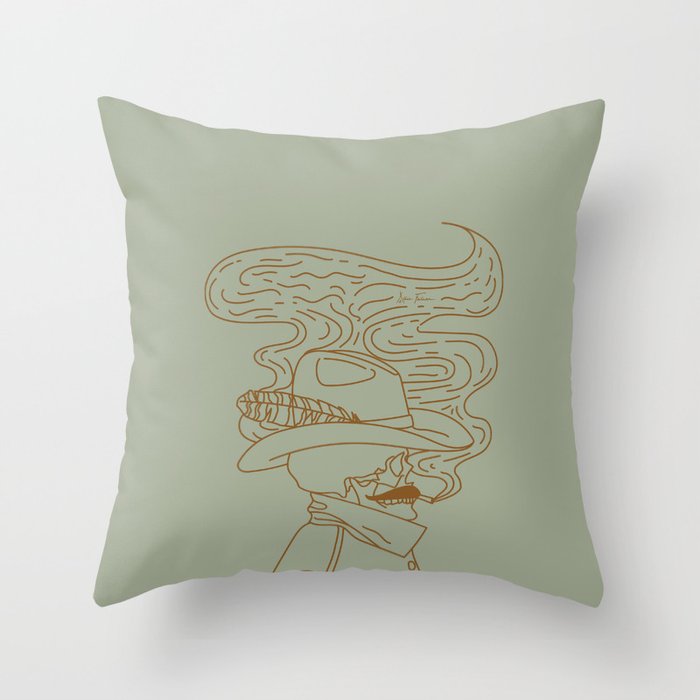Love or Die Tryin' Cowhand - Sage Green & Rust Throw Pillow