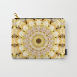 Healing Energy Mandala Art In Yellow And Gray  Carry-All Pouch