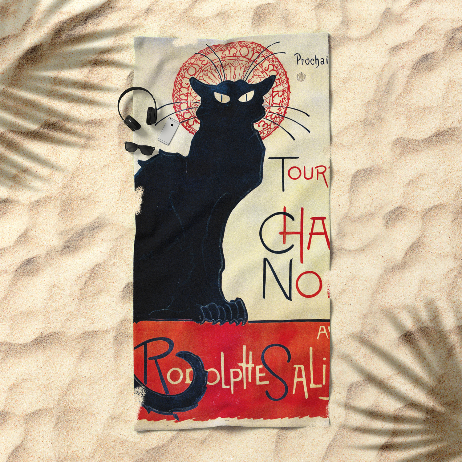 Vintage French Poster Tournee Du Chat Noir Steinlen Beach