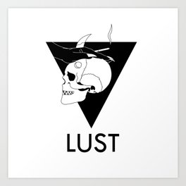 Lust Art Print | Deadlysins, Digital, Graphicdesign, Skull, Sins, Black And White, Pop Art, Art, Logo 