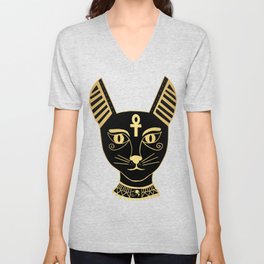 Cat goddess - Bastet V Neck T Shirt
