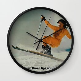 Lange Keep Those Tips Up  Wall Clock | Girls, Retro, Ski, Graphicdesign, Ad, 80S, Skiing, 90S, Lange, Powder 