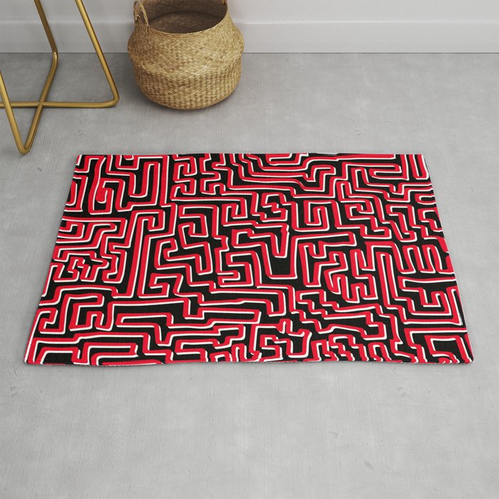 Abstract maze design Rug