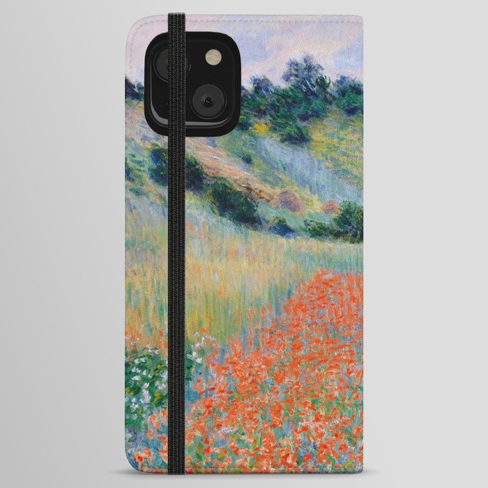 Poppy Field in a Hollow near Giverny Claude Monet iPhone Wallet Case