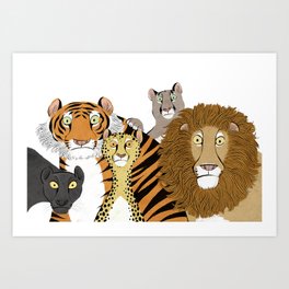 Surprised Big Cats Art Print