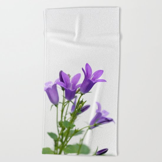 PURPLE FLOWERS - Bellflowers #1 #decor #art #society6 Beach Towel