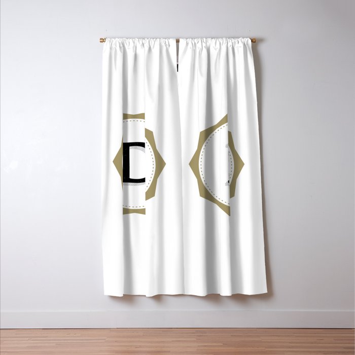 Vintage Letter D Monogram Blackout Curtain By Textures Society6