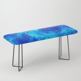 Ultra Blue Abstract Splatter Splash Marble Artwork  Bench