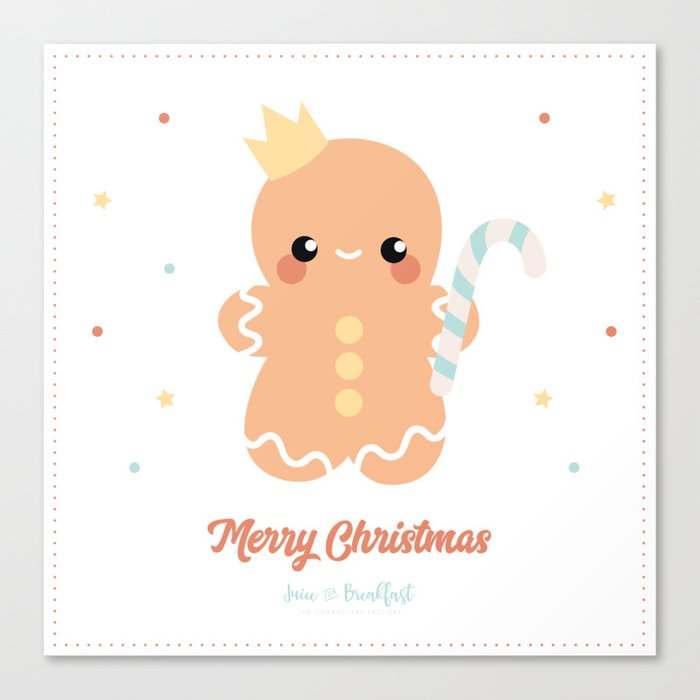 Kawaii Gingerbread Canvas Print By Juiceforb Society6