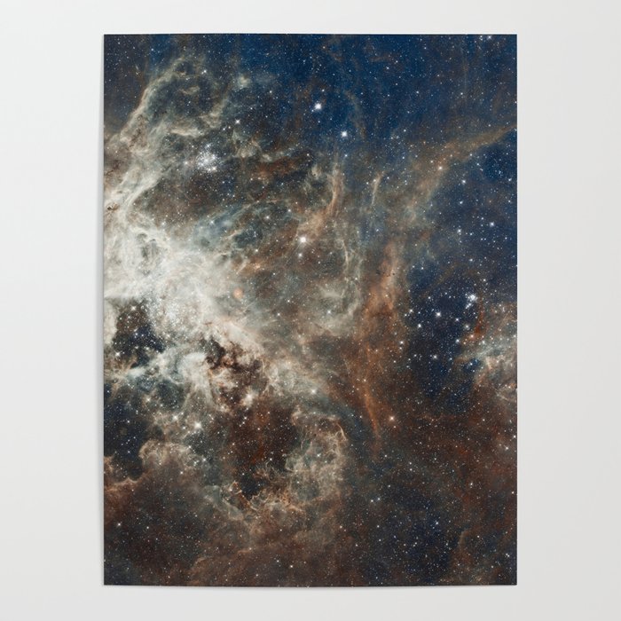 Marble Nebula Galaxy Night Sky Print Poster