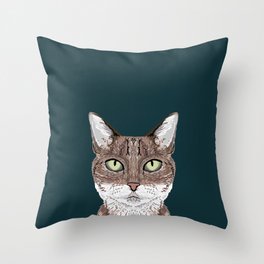 Sidney - Tabby Cat gifts for cat lovers cat ladies and cat person gifts perfect cat cell phone case Throw Pillow