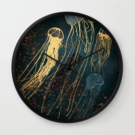 Metallic Jellyfish Wall Clock