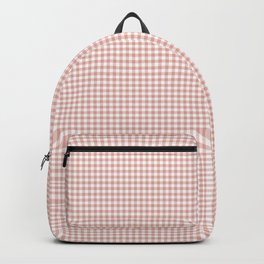 Blush Pink and White Gingham Check Backpack | Grid, Digital, Checkered, Scottish, Squares, Pattern, Checked, Minimal, Rustic, Pastel 