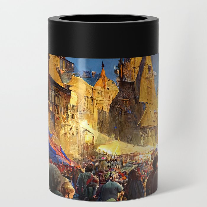 Medieval Fantasy Town Can Cooler