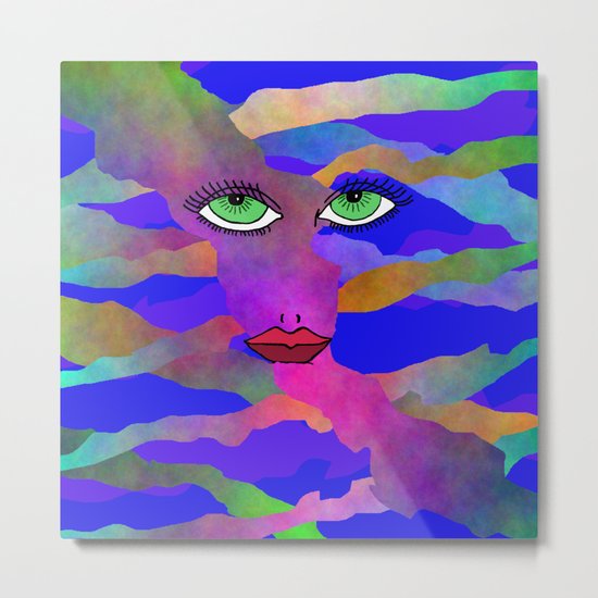 Eyes and Lips Colorful Metal Print