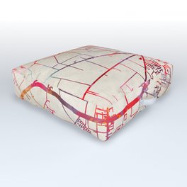 Rosenberg map Texas TX Outdoor Floor Cushion | Us, Watercolor, Blue, Green, Map, Rosenberg, Red, Colorful, Yellow, Tx 