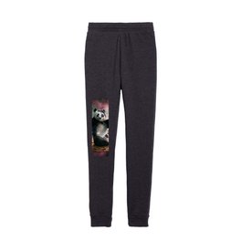 Funny Space Panda With Pizza Kids Joggers