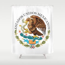 Coat of Arms & Seal  of Mexico on white Shower Curtain