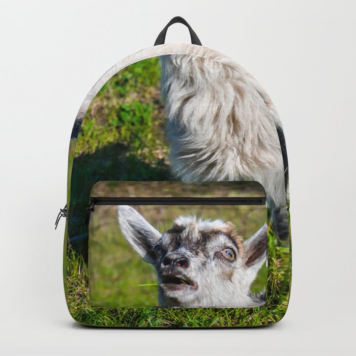 Crazy Funny Little Goat Looking Somewhere  Backpack