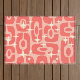 Mid Century Modern Cosmic Abstract 133 Coral Peach and Beige Outdoor Rug