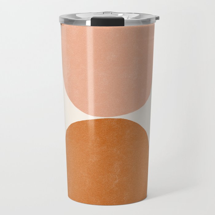Terracotta Mid Century Modern Abstract Travel Mug
