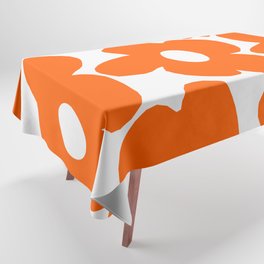 Orange Retro Flowers White Background #decor #society6 #buyart Tablecloth