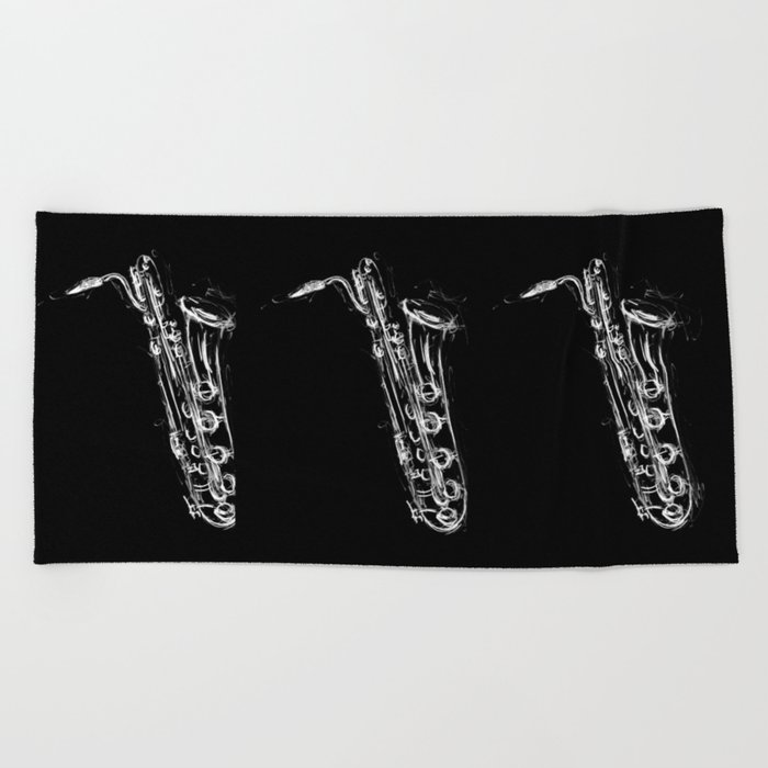 Baritone Saxophone Beach Towel