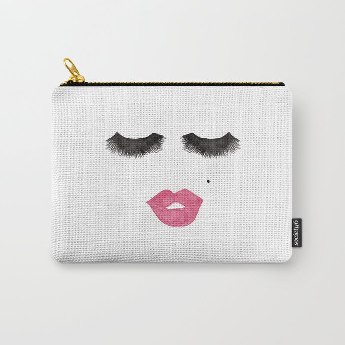 Glam Lips and Lashes Watercolor Carry-All Pouch