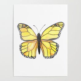 Monarch Butterfly - Yellow Poster