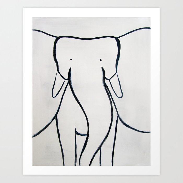 No. 002 - The Elephant (Modern Kids & Nursery Art) Art Print