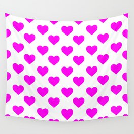 Hearts (Magenta & White Pattern) Wall Tapestry
