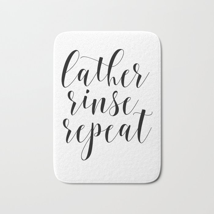 Lather Rinse Repeat Bathroom Wall Art Hair Salon Art Black And