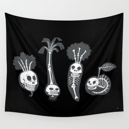 X-rays vegetables (black background) Wall Tapestry