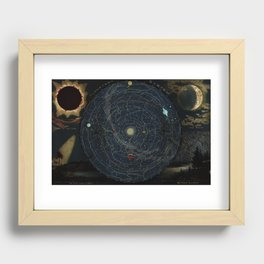 The Zodiac Light. Meteor Shower - Vintage Map Recessed Framed Print