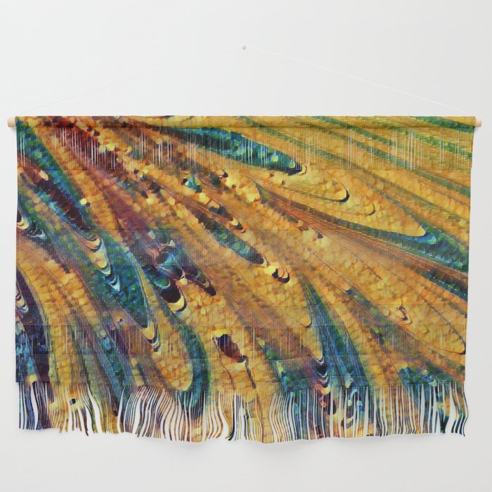 Abstract gold and navy blue texture Wall Hanging