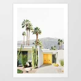 Palm Springs II Art Print | Boho, Mid Century, Palm Springs, Travel, Colorful, Lemon Yellow, Bright, Happy, Door, Yellow 