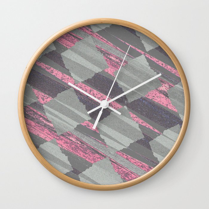 Gray & Pink Wall Clock