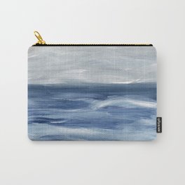 Ocean Waves Abstract Landscape - Navy Blue & Gray Carry-All Pouch