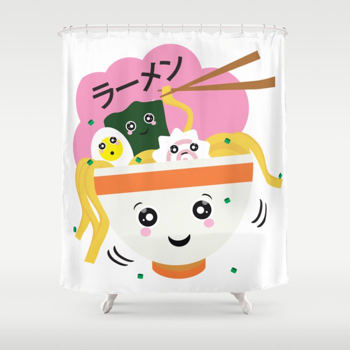 Cute Ramen Shower Curtain