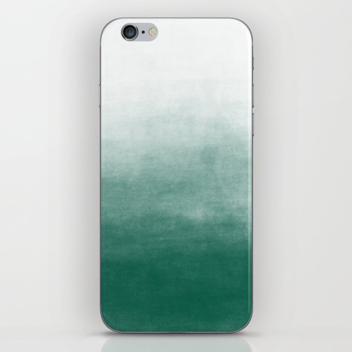 Ombre Paint Color Wash (emerald green/white) iPhone Skin