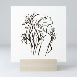 Floral woman Mini Art Print
